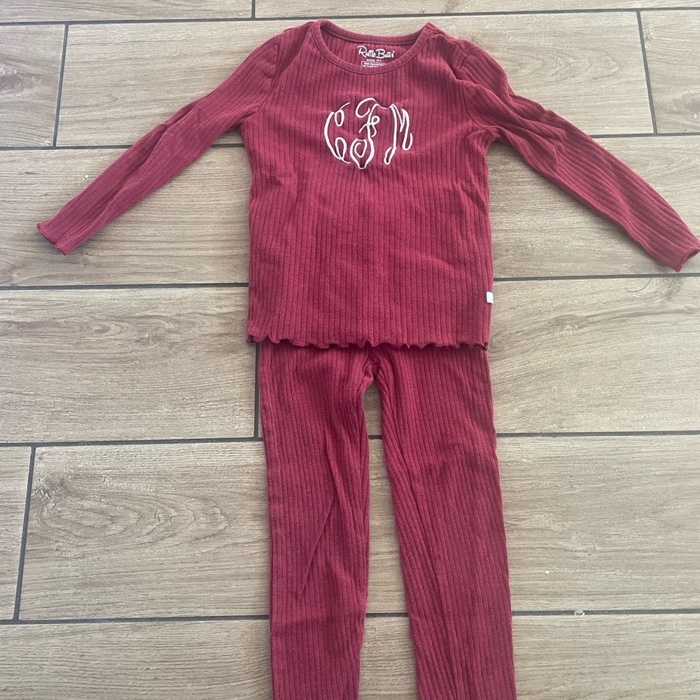 Monogrammed cFm RuffleButts pjs